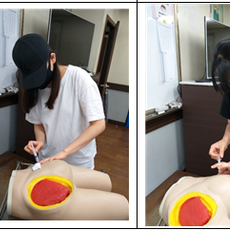 근육주사로 약물을 투여하는 실습